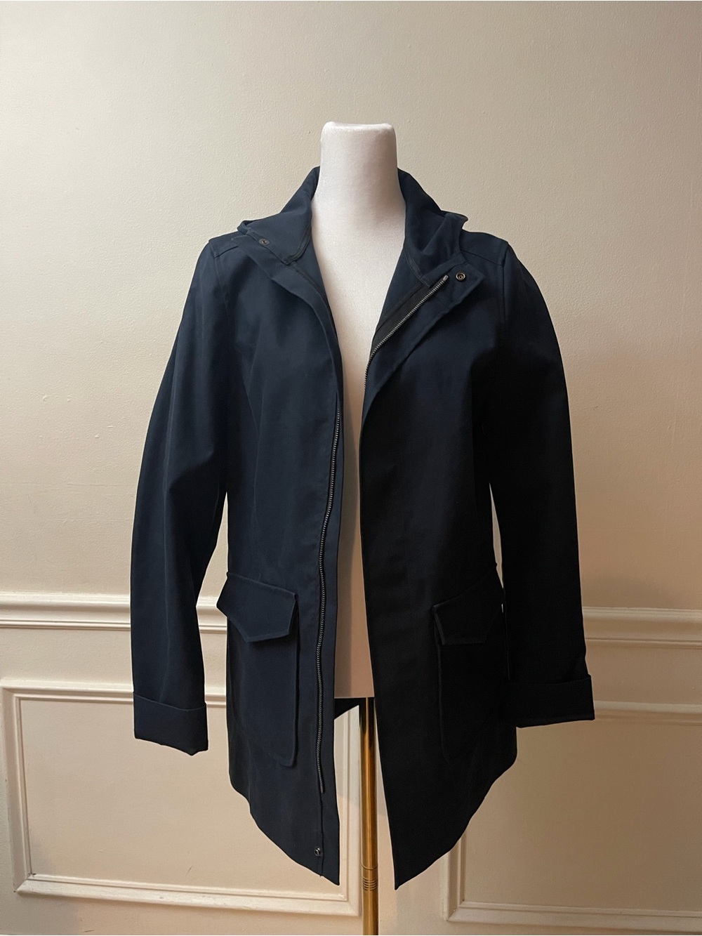 Women’s Aether Navy Hooded Utility Coat size 2